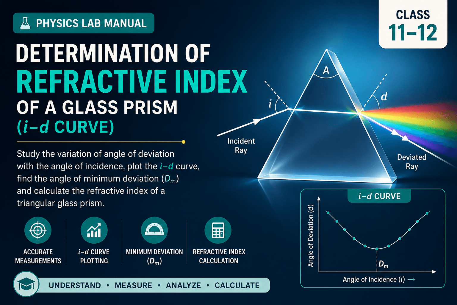 Determination of the Refractive Index of a Glass Prism Using the iтАУd Curve